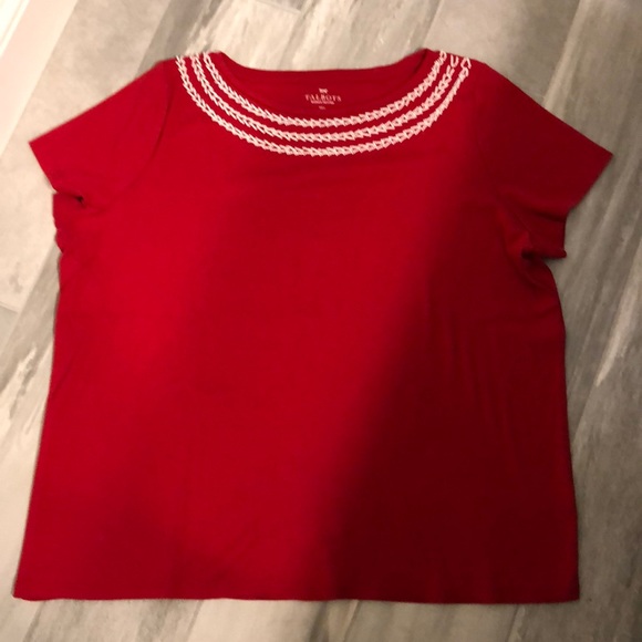 Talbots Tops - Talbots Red Embellished T-shirt Size 2XP o